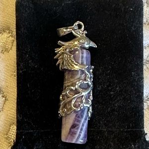 Amethyst with eagle pendant